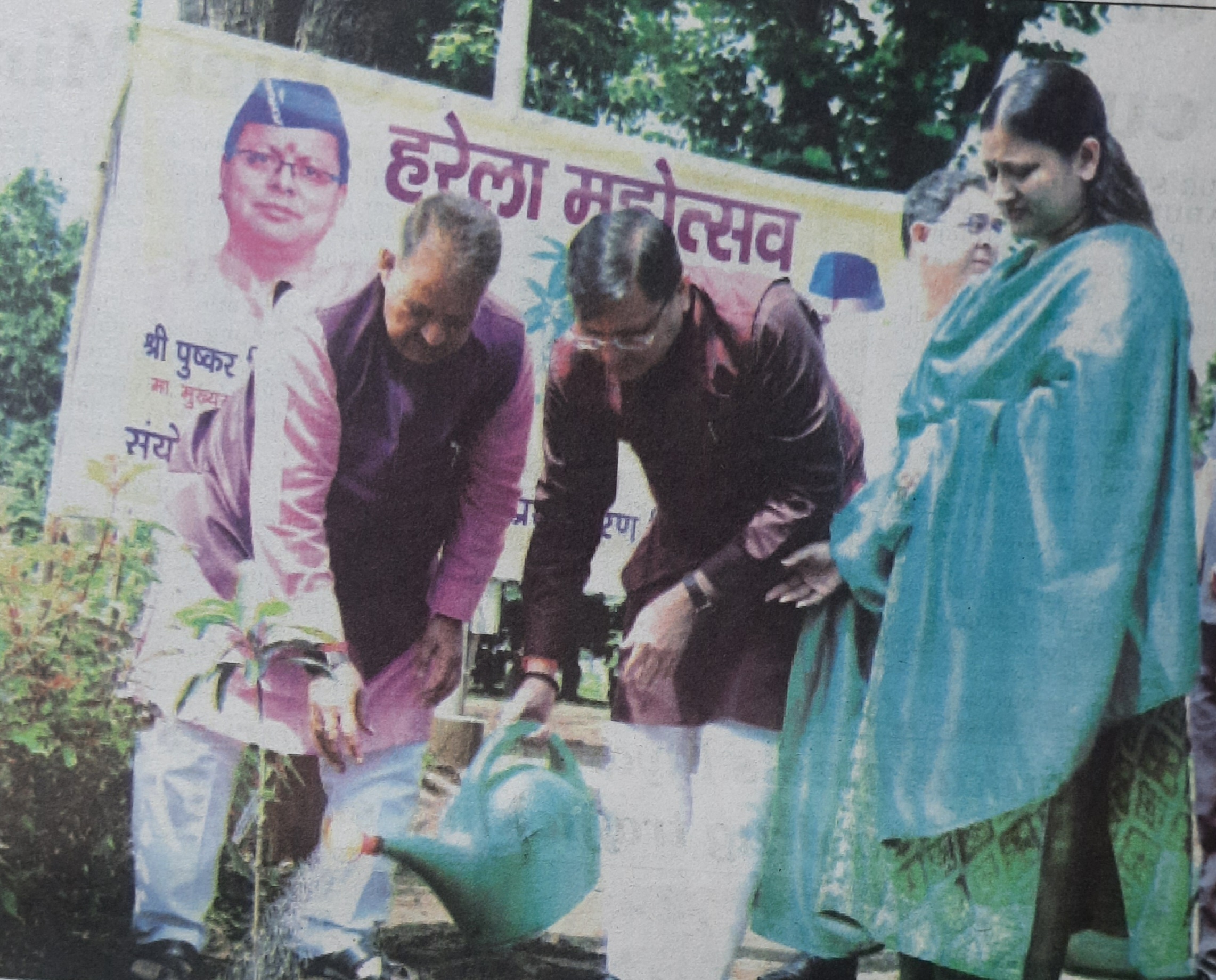 CM Dhami celebrates Harela festival by planting saplings