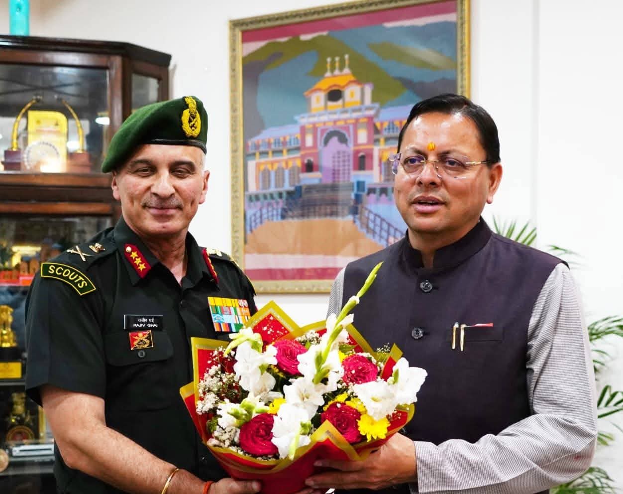 CM Dhami, Lt Gen Rajeev Ghai Hold Key Talks on Security and Development