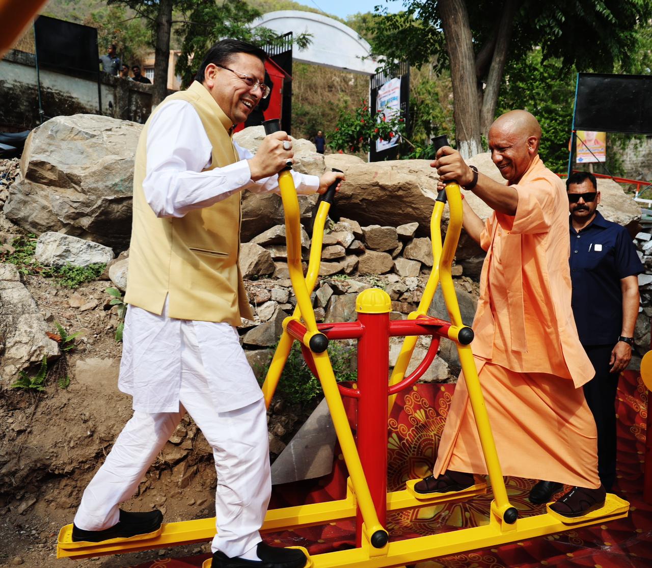 CMs Yogi Adityanath and Pushkar Dhami Share Development Vision in Yamkeshwar