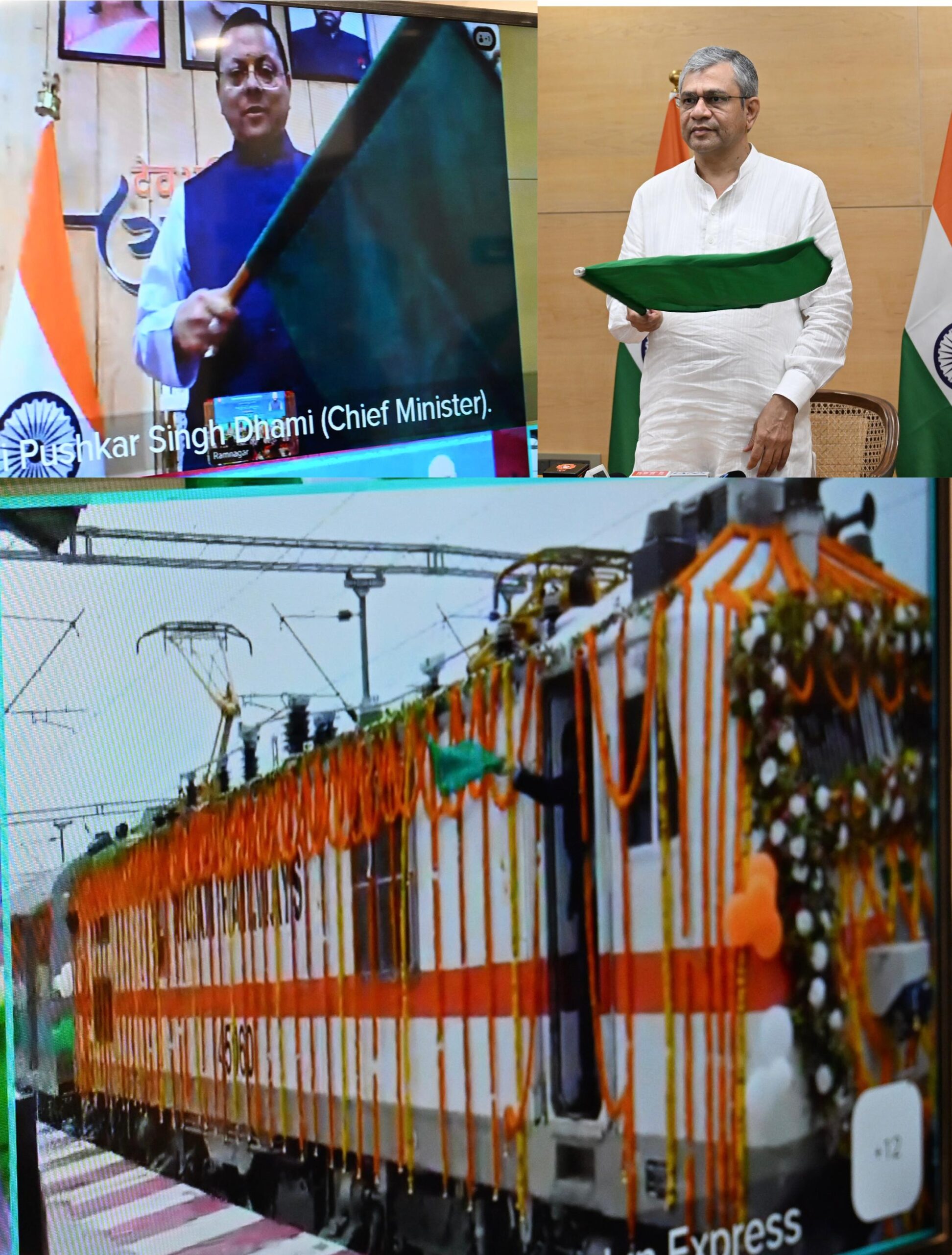 Ramnagar–Dehradun Express Launched, CM Dhami and Railway Minister Ashwini Vaishnaw Flag Off Service