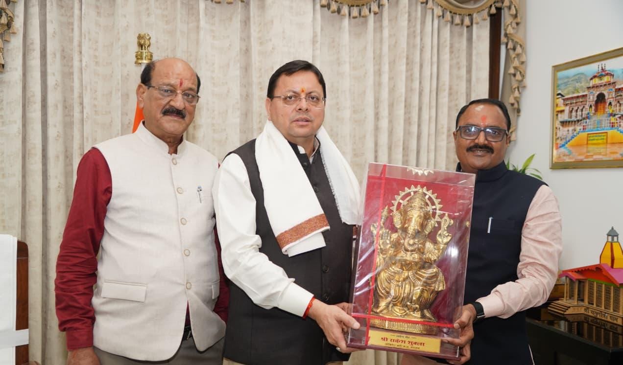 CM Dhami Meets MP Cabinet Minister Rakesh Shukla, Discusses Renewable Energy and Development Cooperation